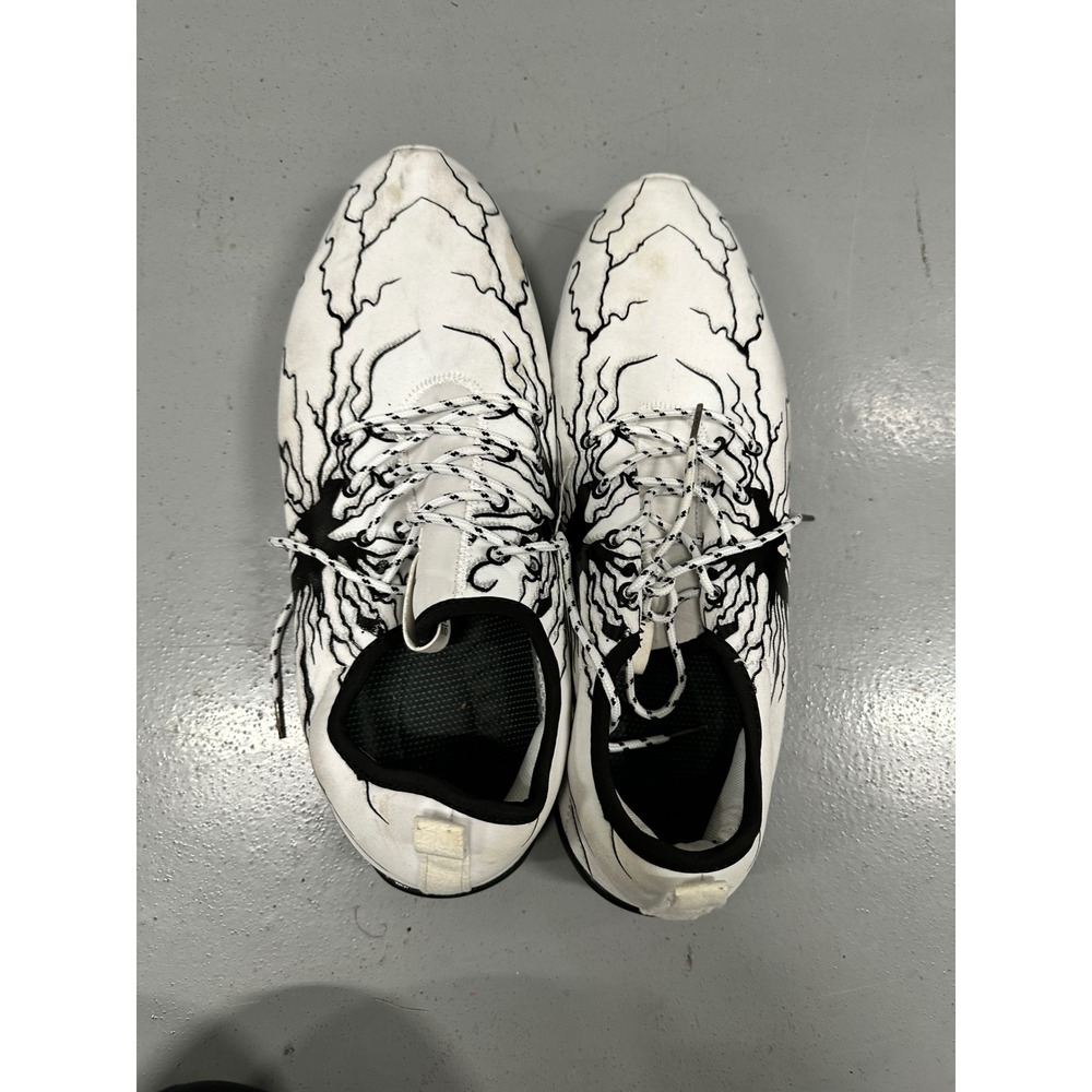 Bronax‎ Mens White Black Lightning Graphic Print Athletic Sneakers Shoes Size 43